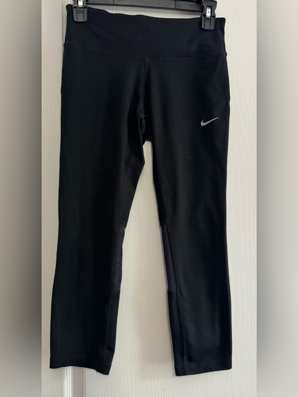 Nike Black Girls' Performance Leggings with Silver Swoosh